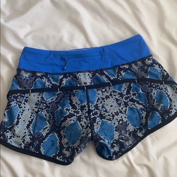 Blue Pattern Lululemon Shorts - Picture 4 of 5